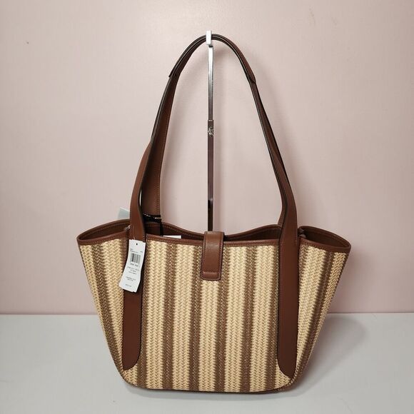 NWT COACH CBG92 Hadley Turnlock Tote Bag Gold/Redwood Multi - Picture 6 of 7